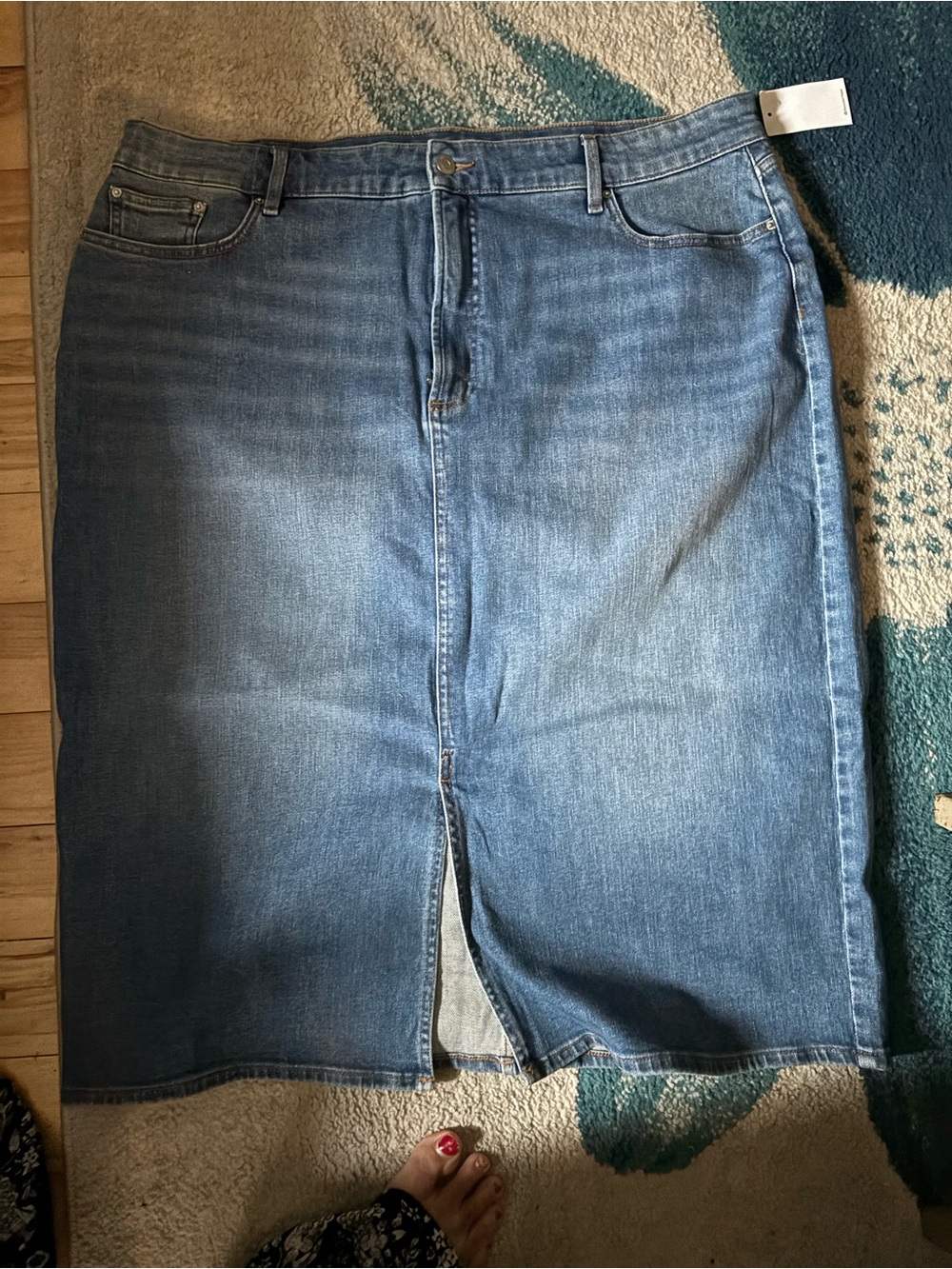 Ricki's Blue Denim Straight Pencil Skirt with Front Slit